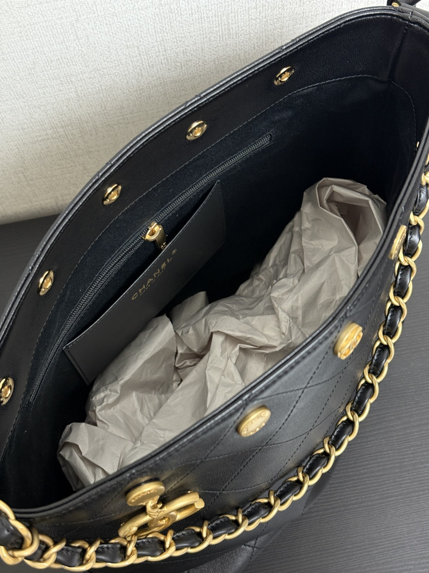 Chanel 25P Rivet Bucket Bag AS5406