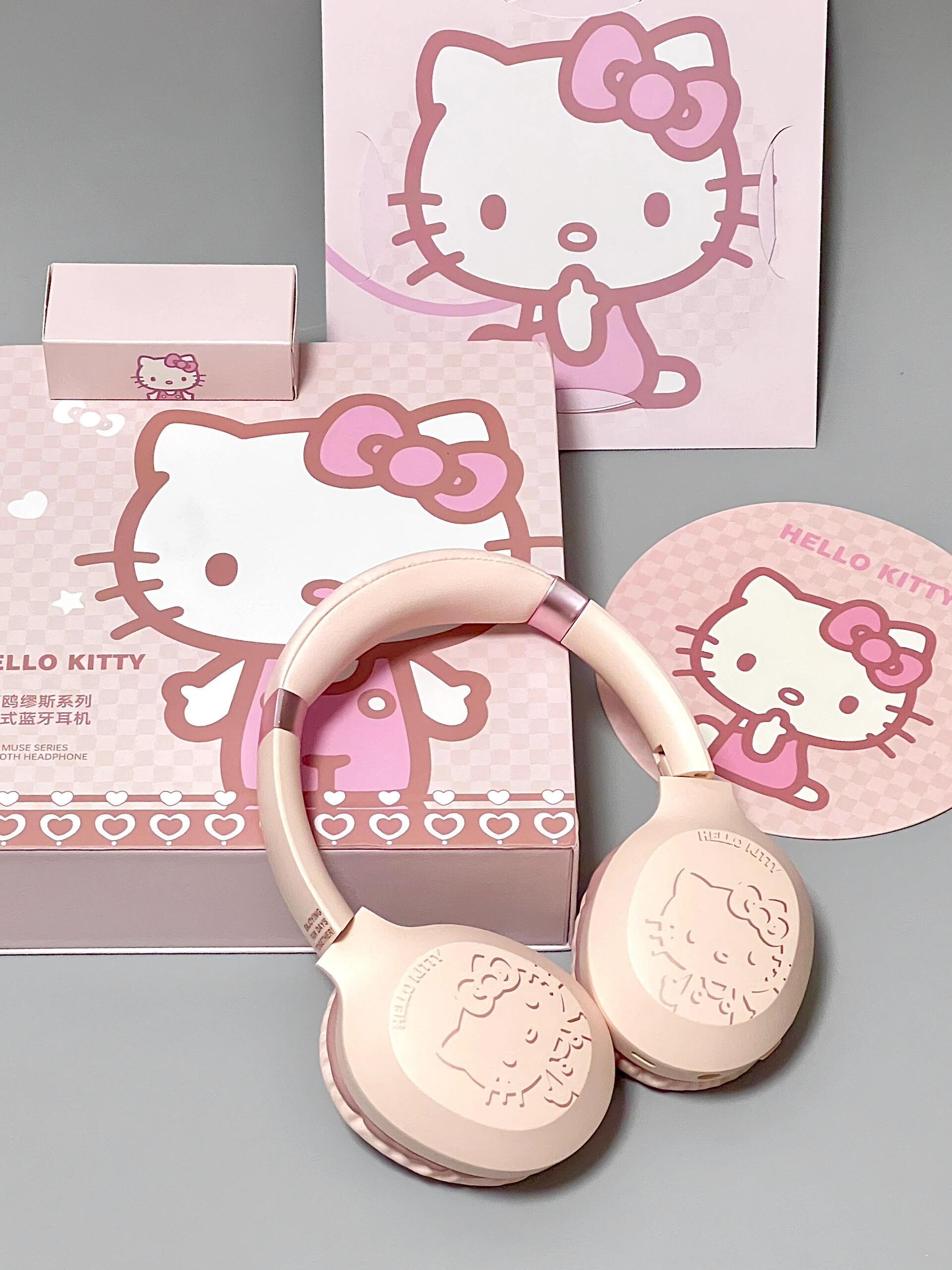 Sanrio Bluetooth Headphones Over Ear, 35H Playtime Retractable Foldable Headphones for Home Office Cellphone PC Ect.