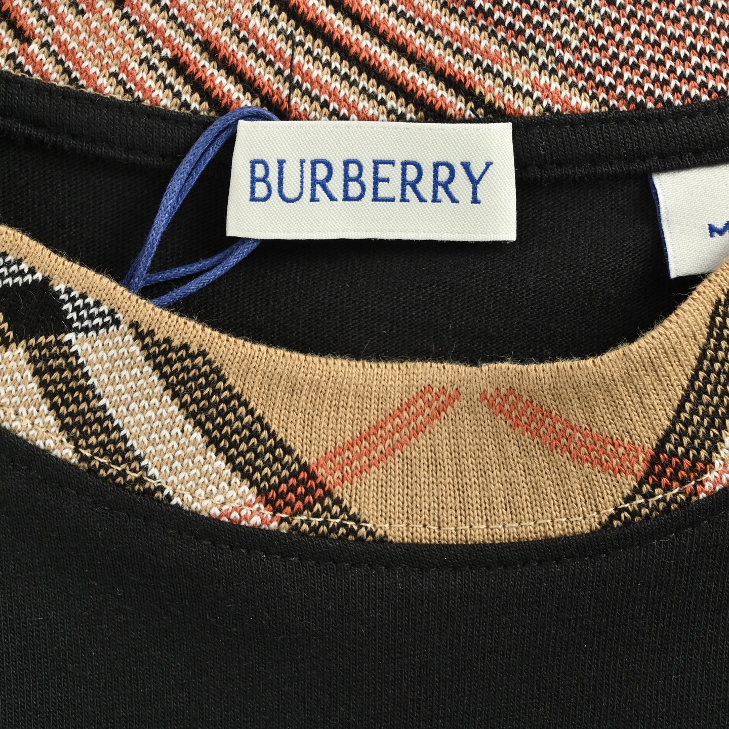 Burberry 25ss check collar patchwork short sleeves