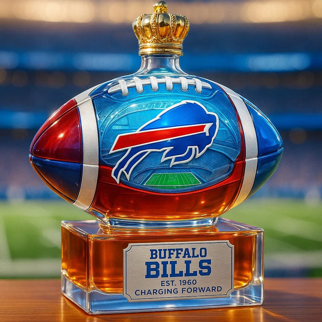 🏈 Charging Forward in Spirit — Buffalo Bills Whiskey Bottle