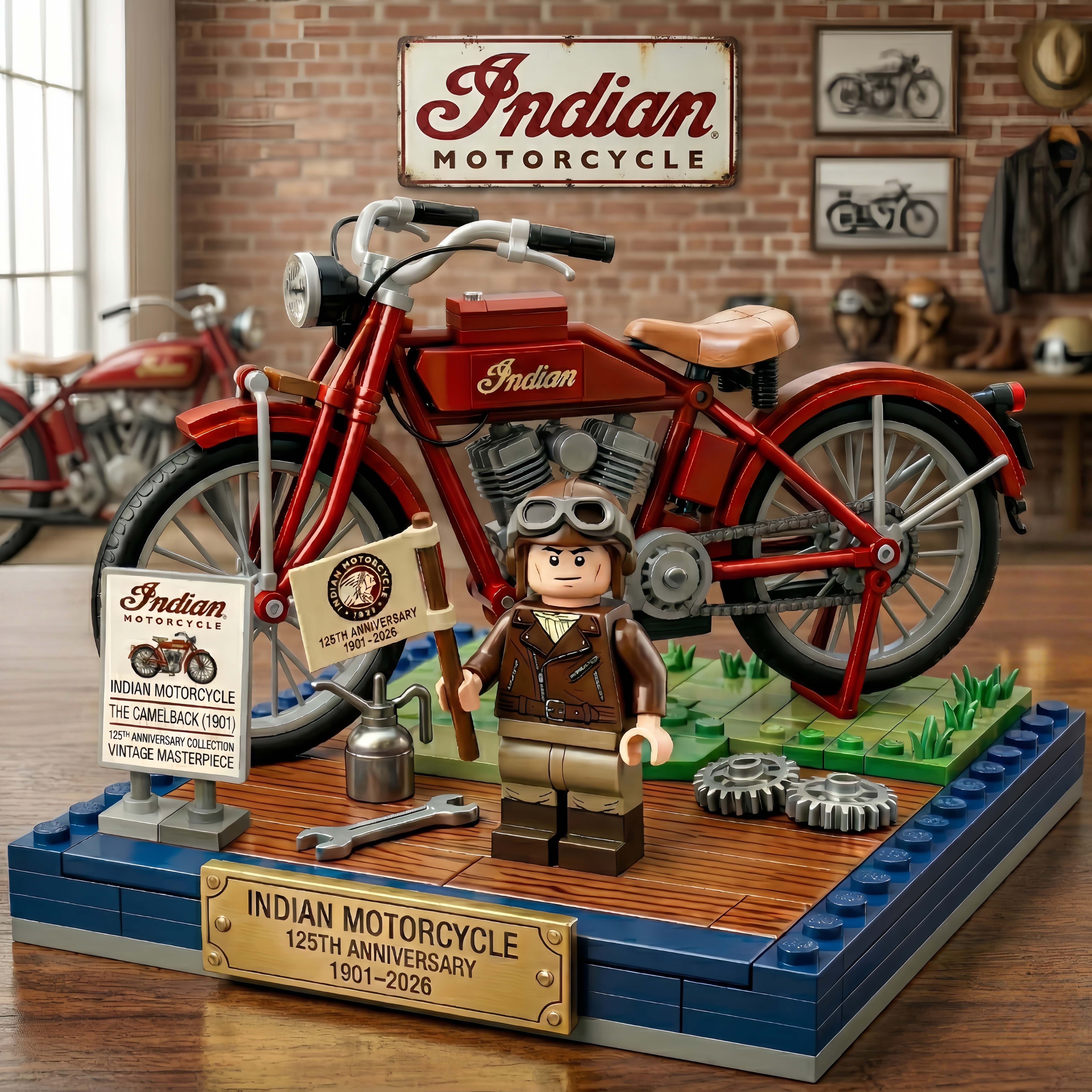 🏍️ Indian Motorcycle 125th: Vintage Camelback LEGO Legacy 🧱