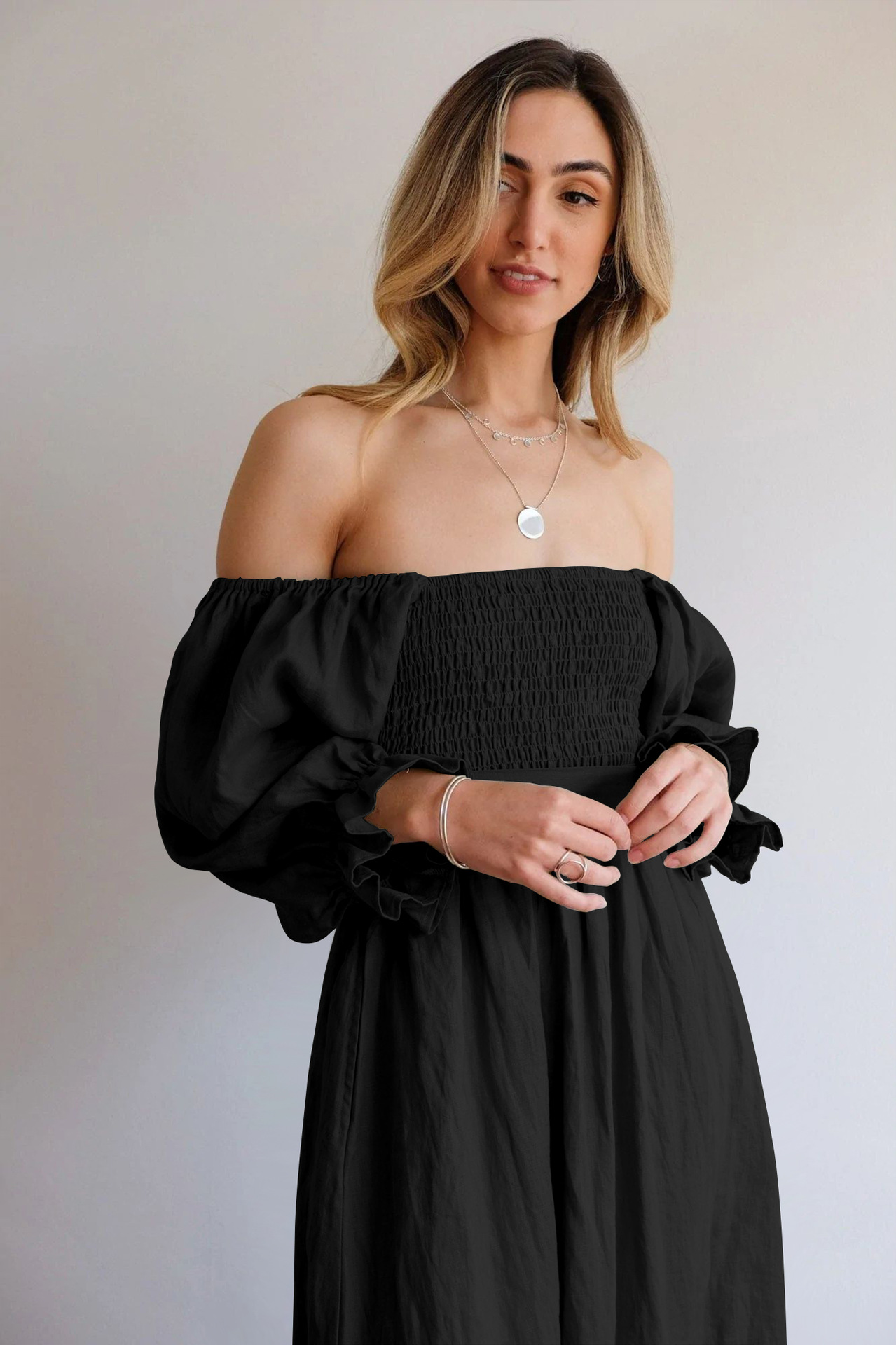 💥Hot Sale-[SAVE 50% OFF]--🏖️FRENCH RUFFLED LANTERN SLEEVES MULTI-WEAR DRESS--BUY 2 GET 10% OFF & FREE SHIPPING
