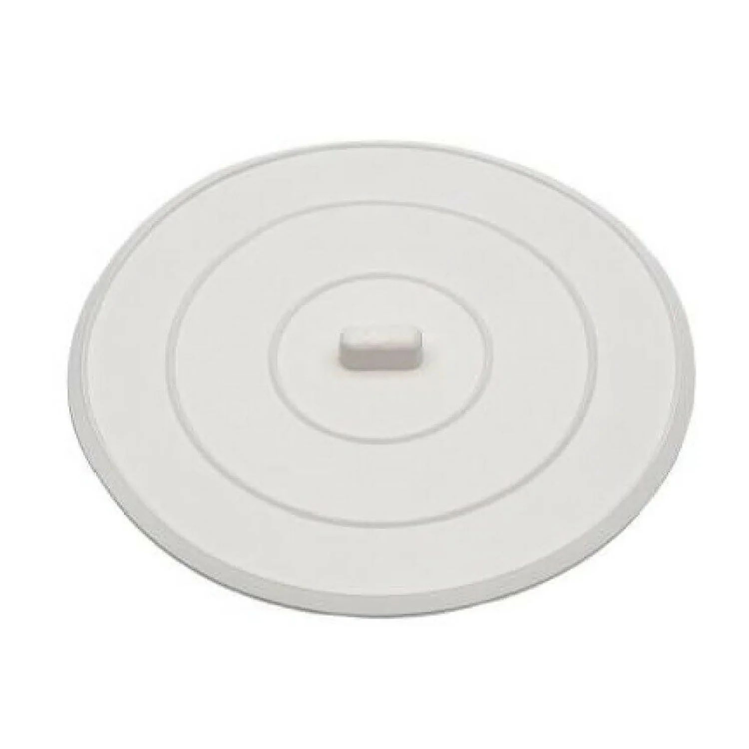 Aqua Plumb Flat Suction Sink Stopper, White, 5x5 Inches