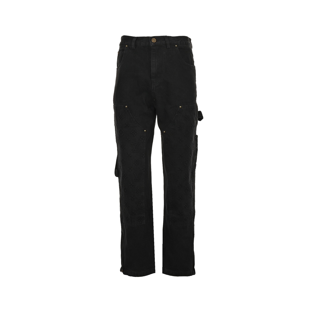 Louis Vuitton Embossed Monochrome Work Jeans