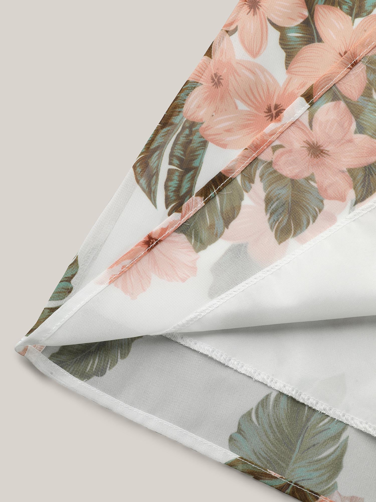 Petal Sleeve Floral Round Neck Shirt