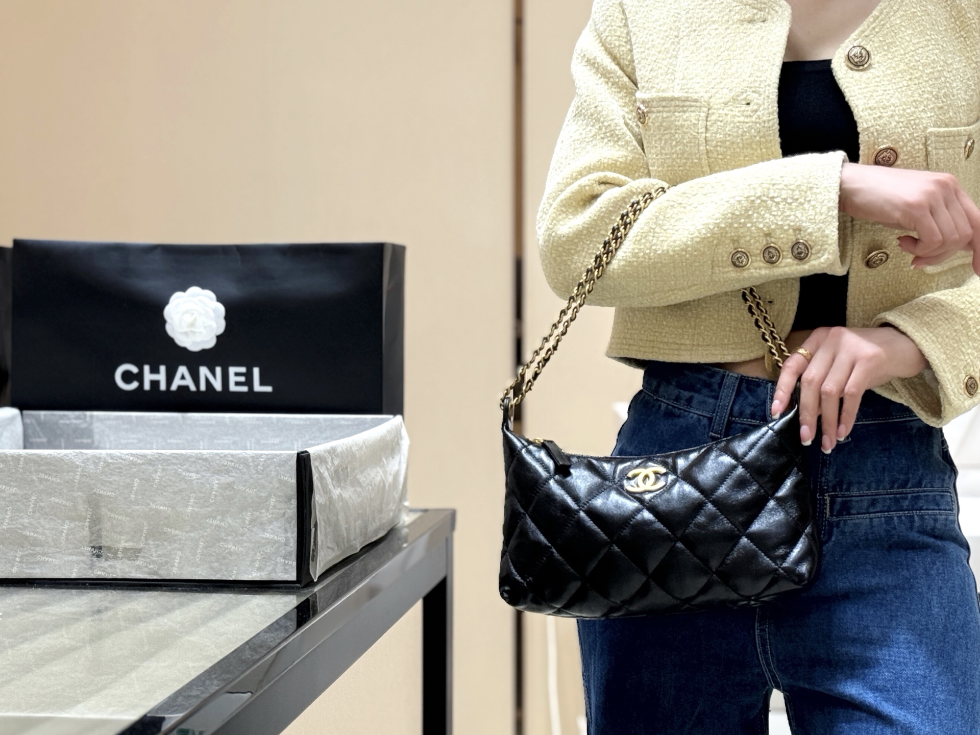 Chanel 25S spring and summer series hobo underarm bag AS5528 00118