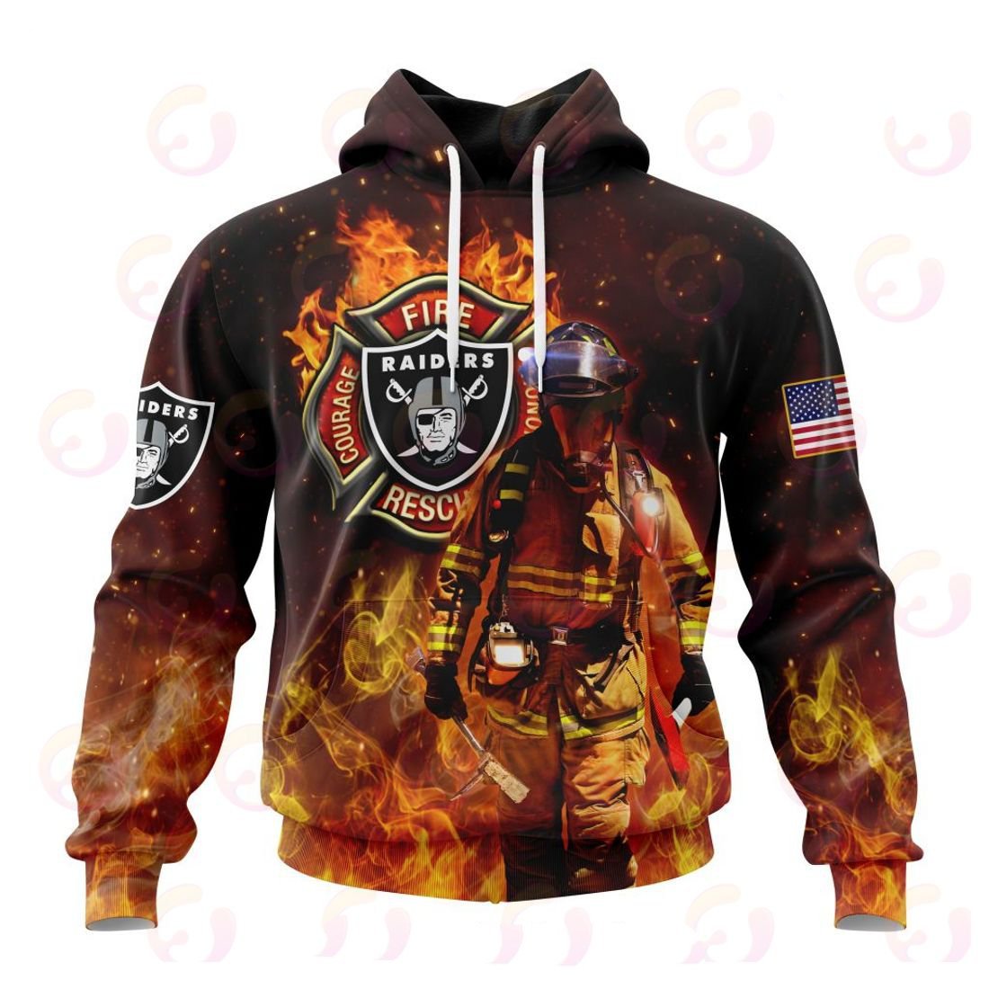 LAS VEGAS RAIDERS HONOR FIREFIGHTERS – FIRST RESPONDERS 3D HOODIE