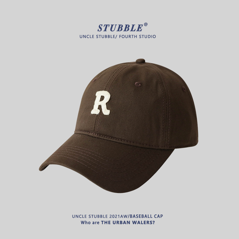 Unisex Korean soft-top baseball cap with lettering for all seasons men's cap in stock