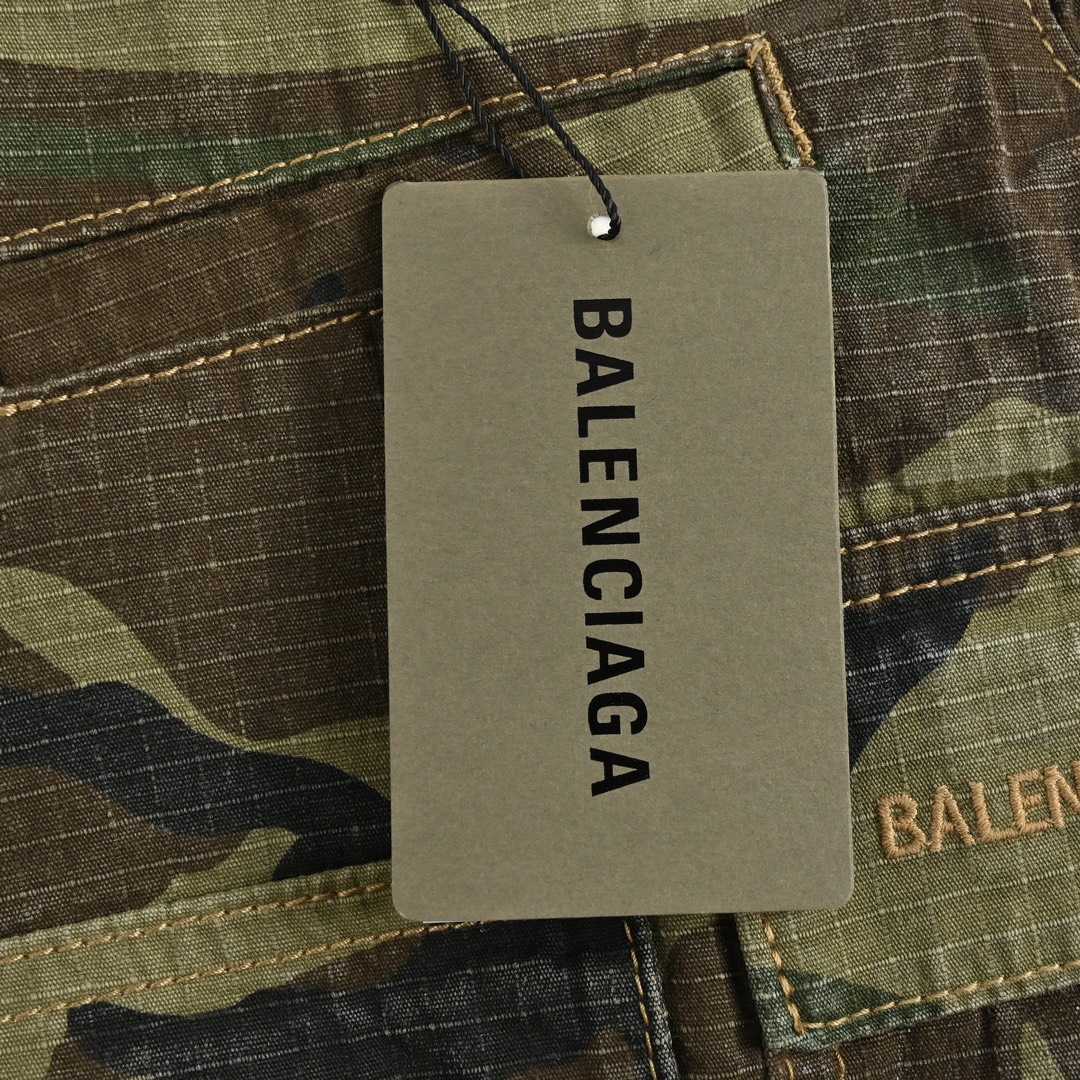 Balenciaga 24Fw Flared Cargo Cotton Camouflage Cargo Pants