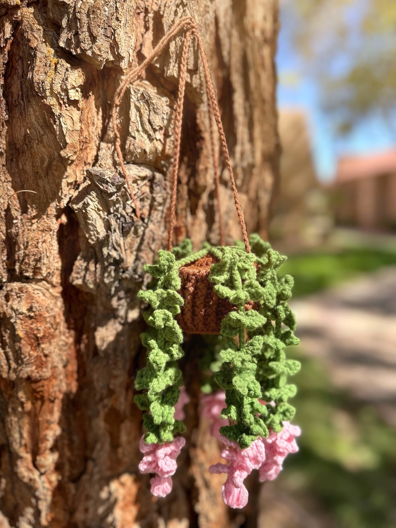ON SALE🔥Crochet Pink and Purple Vine Botanical Charms, Women's Car Accessories