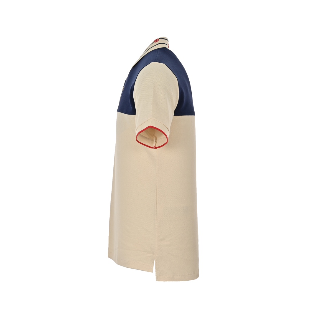 Gucci Double G embroidered colorblocked Polo short sleeves