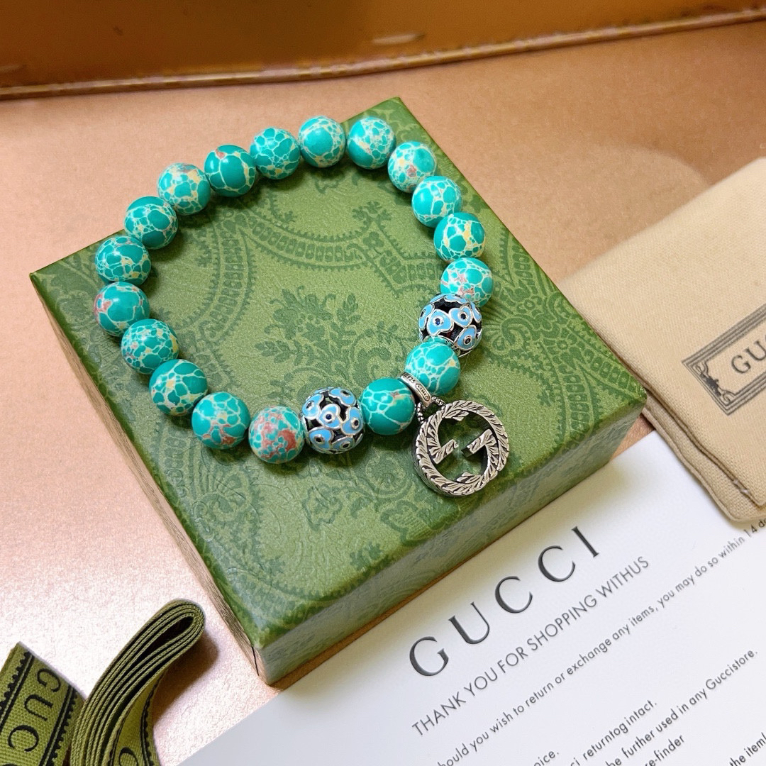 Gucci snakeskin stone vintage bracelet