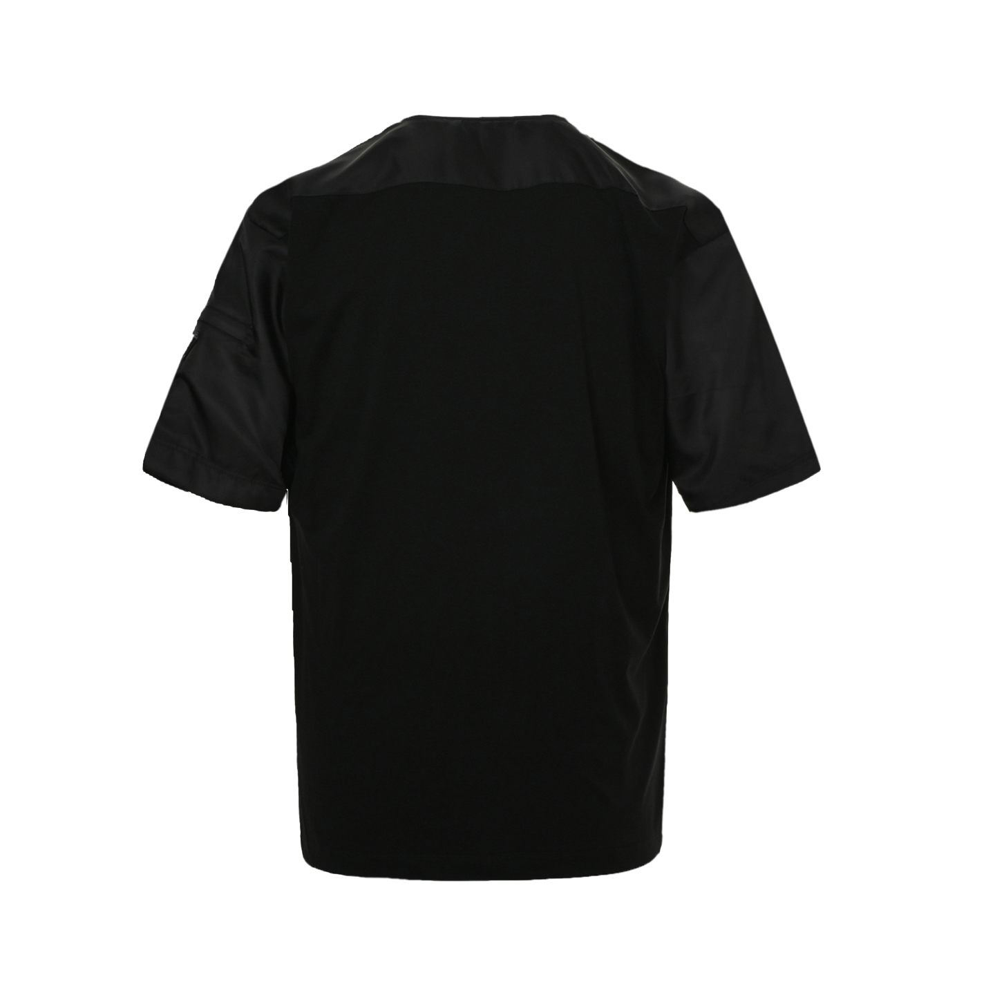 Prada Sleeve triangle logo pocket nylon patchwork short sleeves