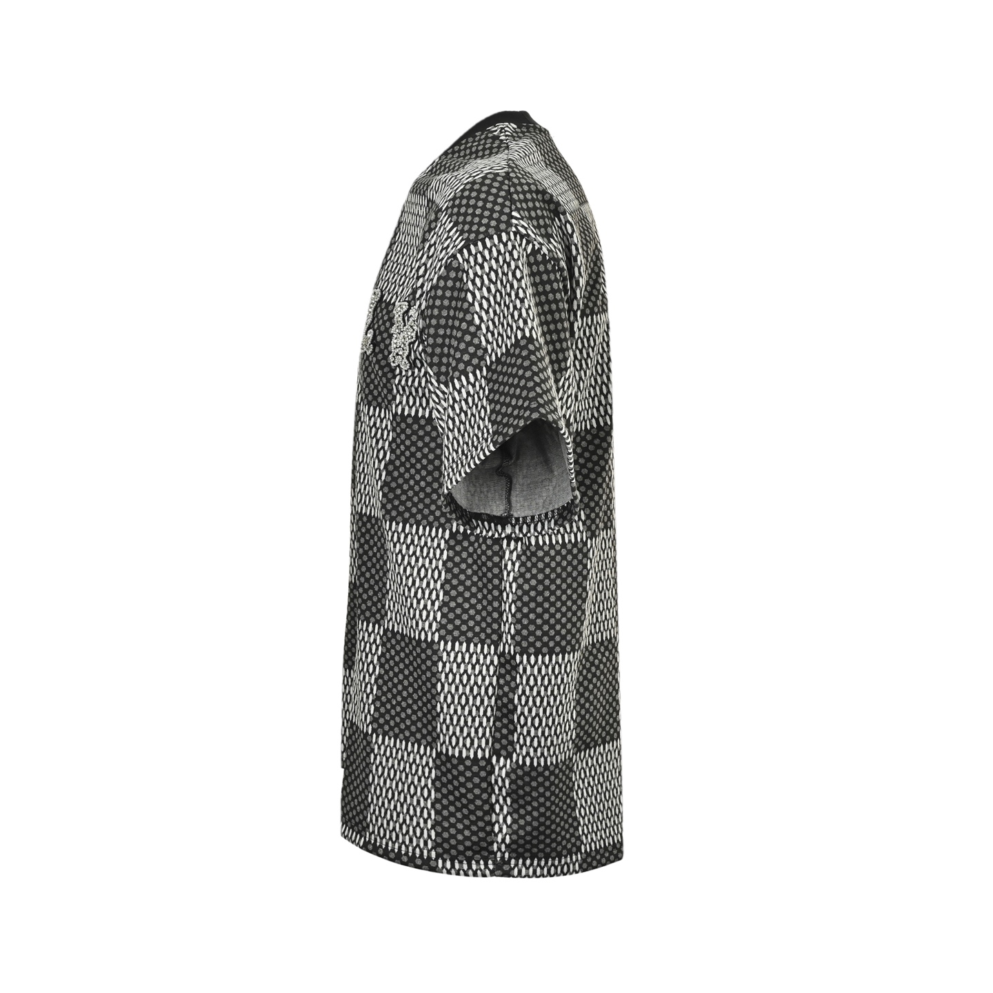 Louis Vuitton 25ss Pharrell Collaboration Checkerboard Rhinestone Wool Short Sleeve