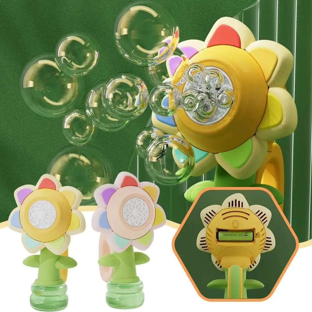 👍Last Day Promotion 50% OFF💥Sunflower Shaped Portable Electric Bubble Maker Toy