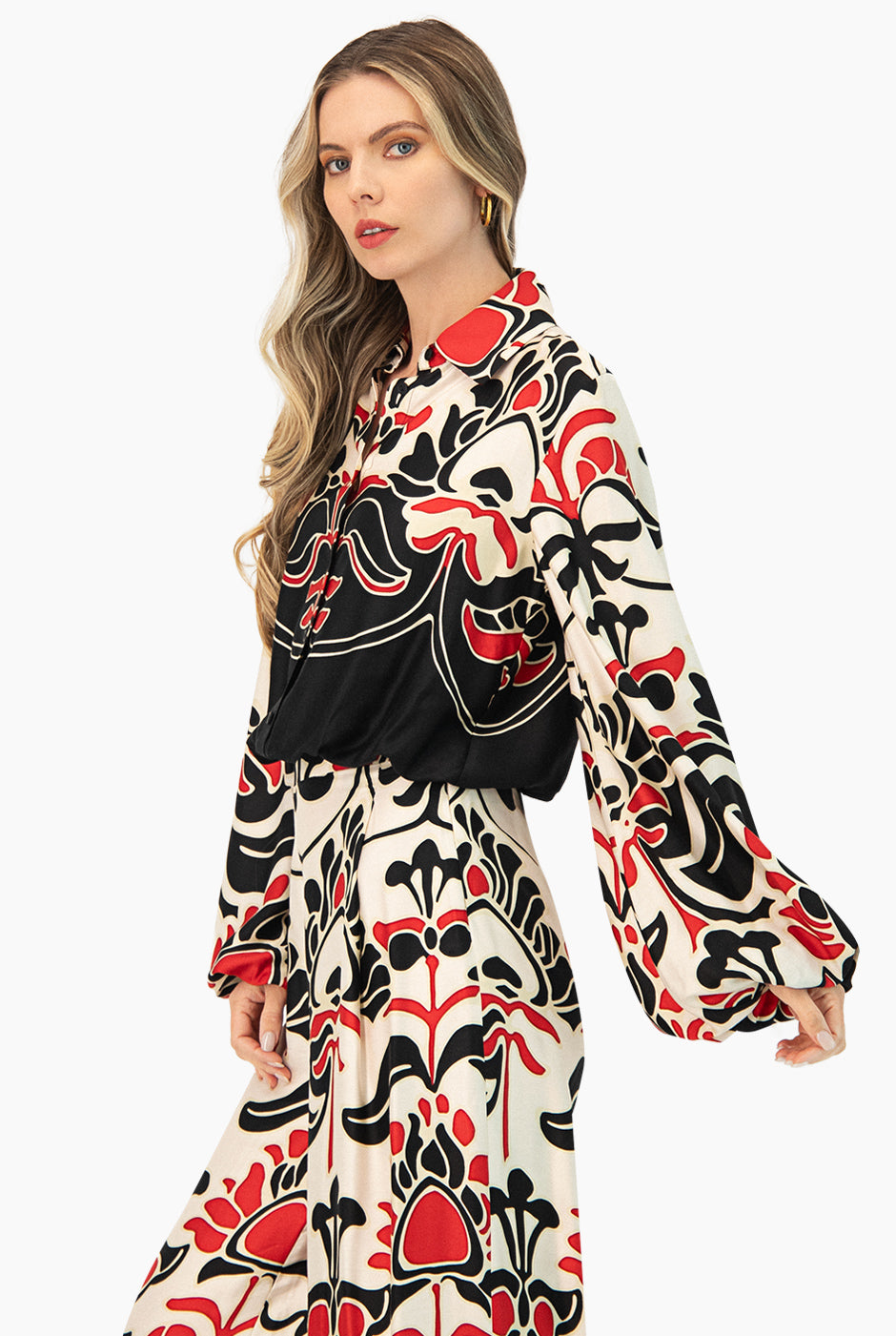 Blusa estampada manga larga