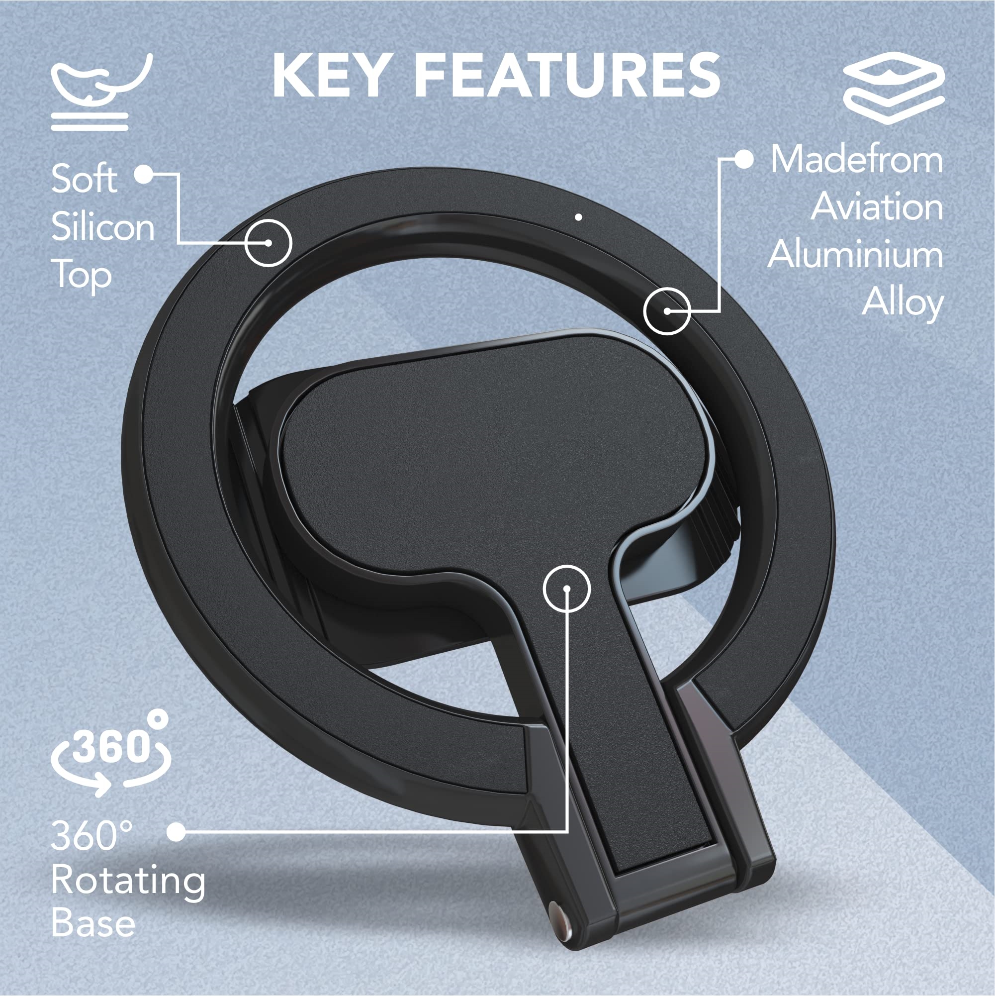🔥Last Day 50% OFF🔥New Magsafe Car Mount Magnetic Ring Holder: Foldable Phone Navigation Stand