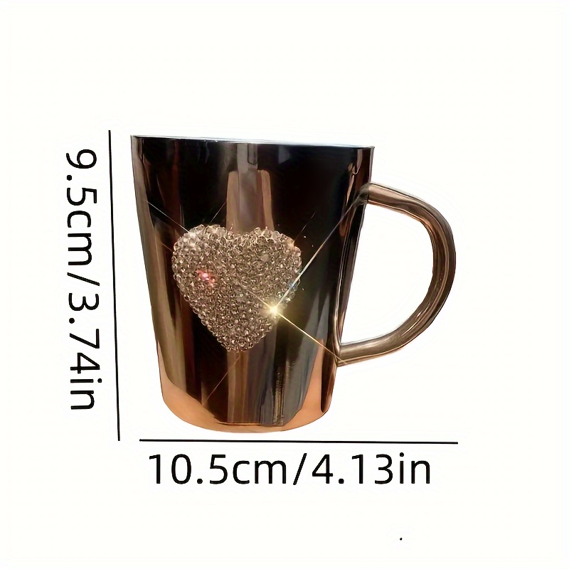 🎄Early Christmas Sale 49% OFF🎄💎Heart-Shaped Crystal Rhinestone Stainless Steel Coffee & Beer Mug🔥Buy 2 Get 10% OFF & Free Shipping