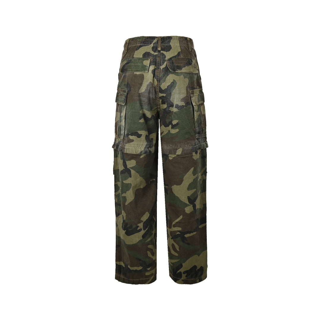 Balenciaga 24Fw Flared Cargo Cotton Camouflage Cargo Pants