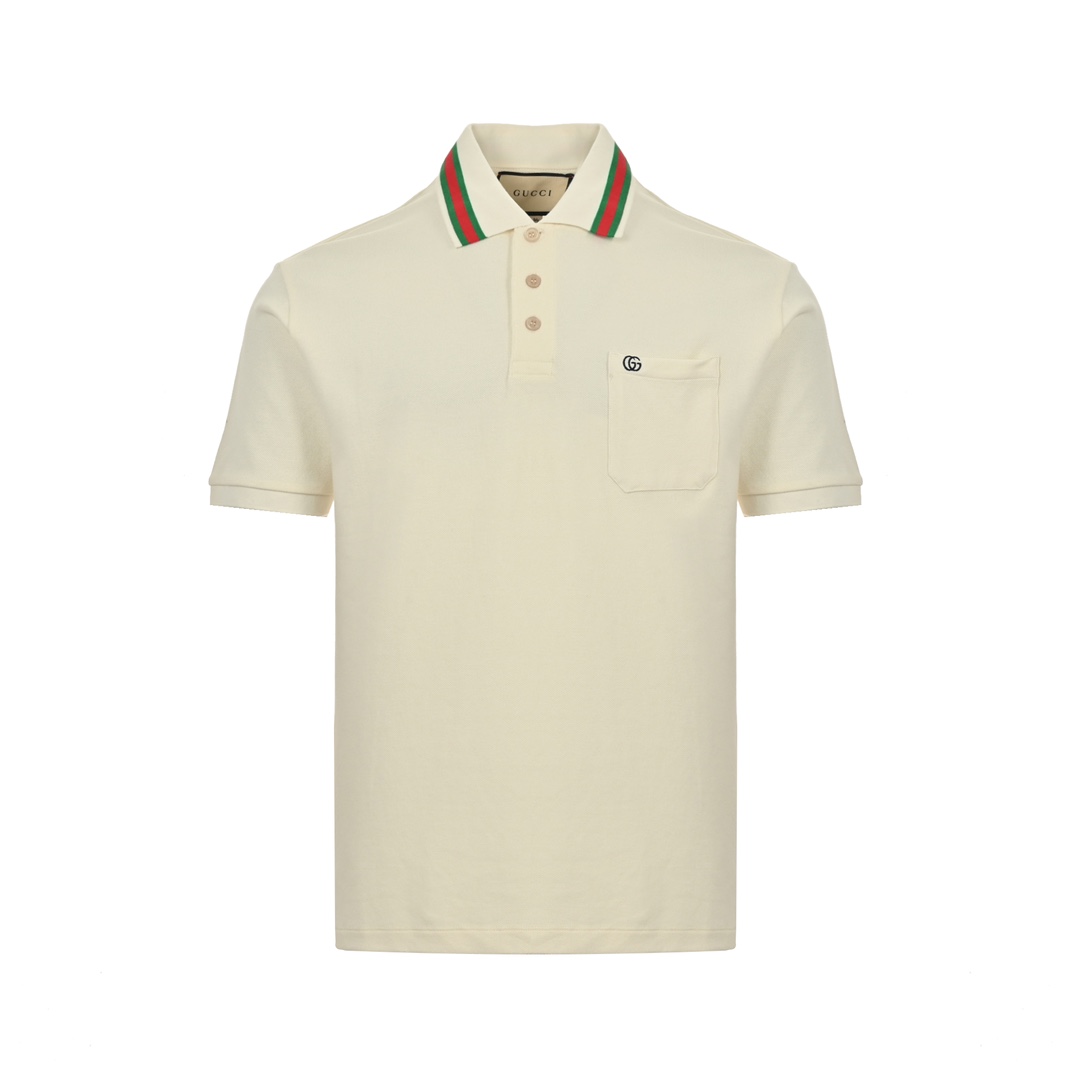 Gucci 24ss Pocket Double G Embroidery Polo Short Sleeve