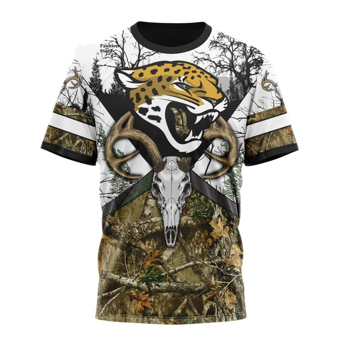 JACKSONVILLE JAGUARS DEER SKULL AND FOREST 3D HOODIE