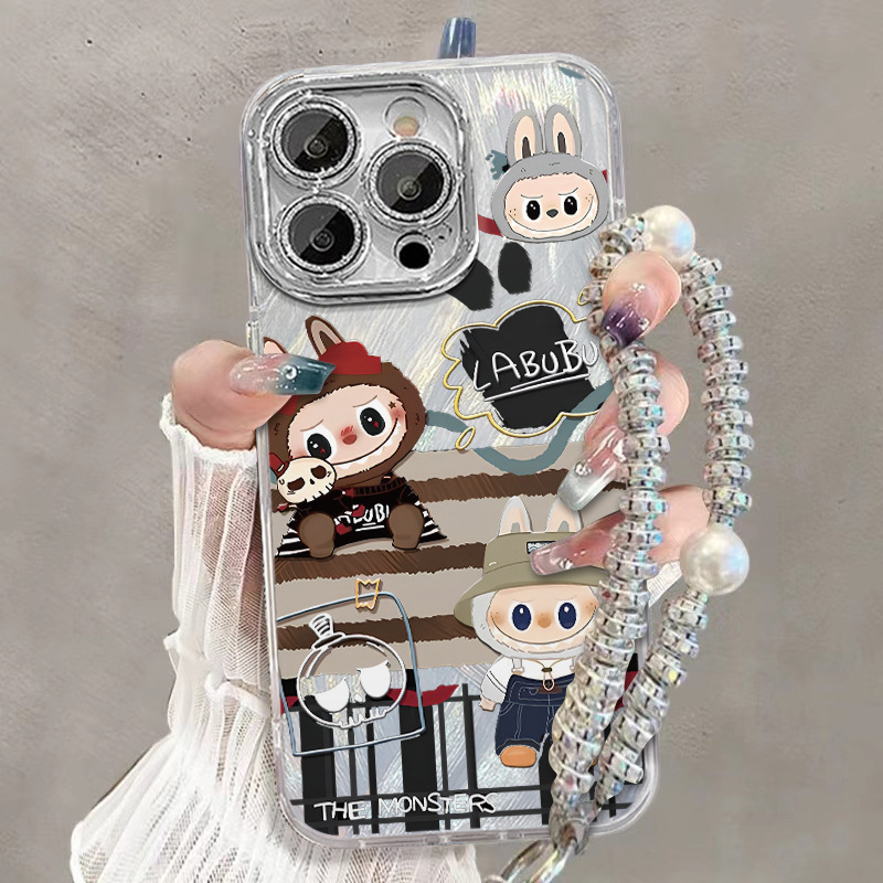Cute cartoon labubu phone case for iPhone