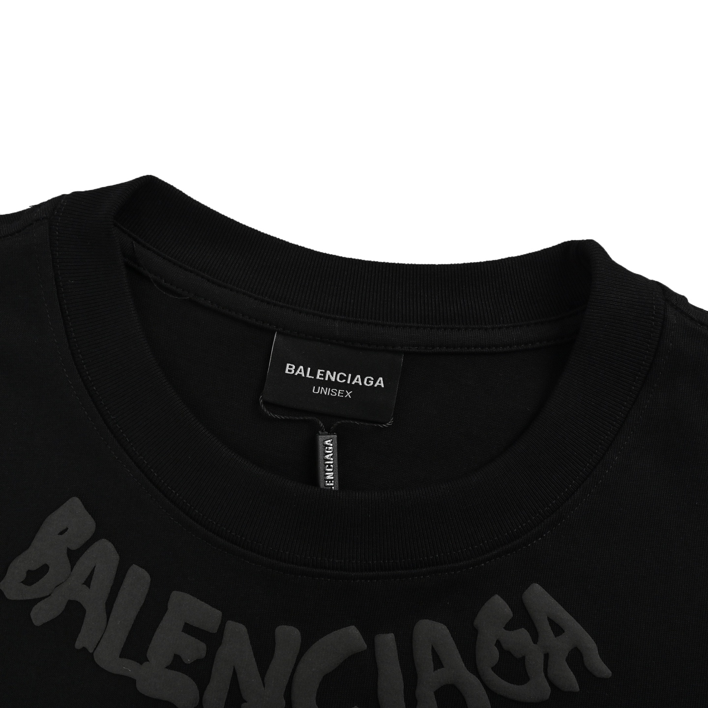 Balenciaga 25ss collar letter foam print short sleeves