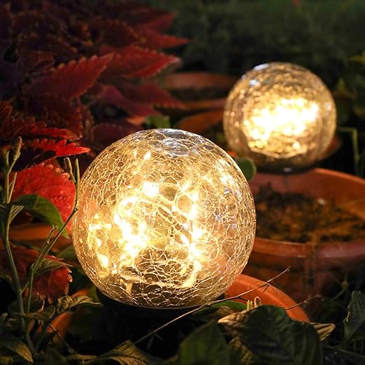 ✨✨Garden Solar Cracked Glass Ball Light