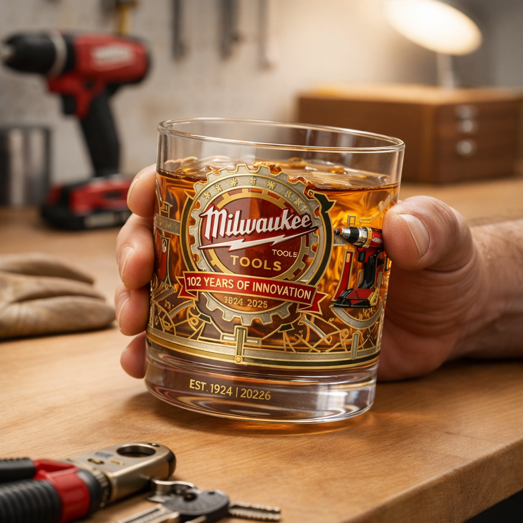 Milwaukee Tools 102 Years of Innovation Whiskey Glass