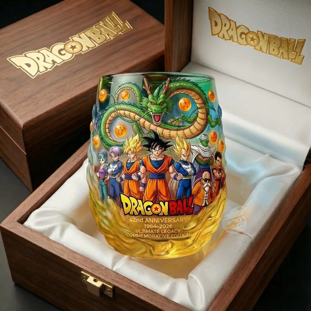 🐉🔥 Dragon Ball 42nd Anniversary Commemorative Whiskey Glass