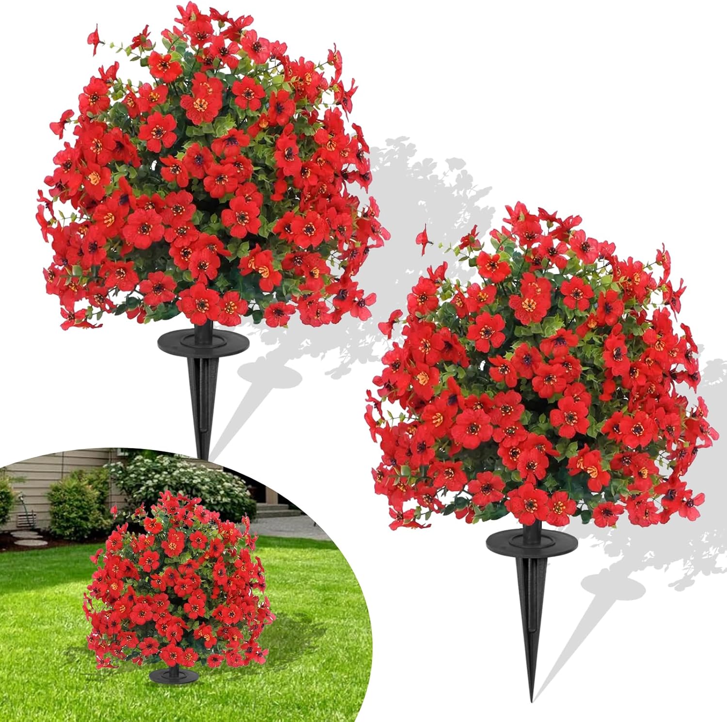 🔥FLASH SALE - 60% OFF🔥UV Resistant Faux Flowers Shrubs with Spikes