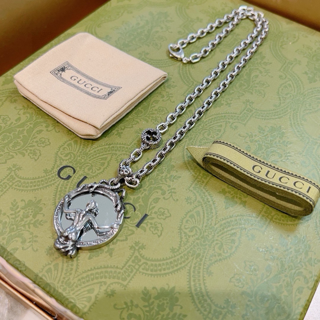 Gucci Anger Forest Series Woman Looking in the Mirror Vintage Necklace