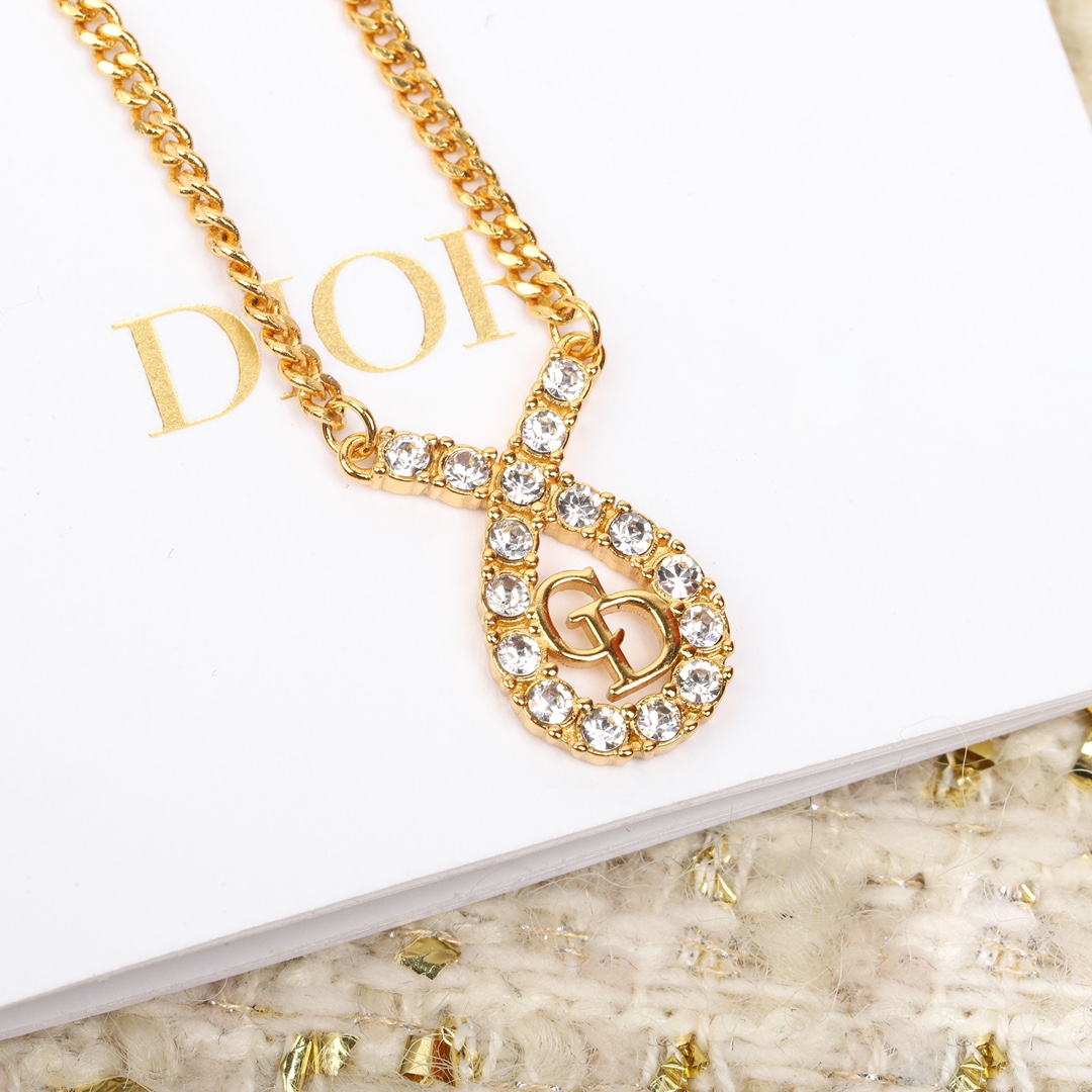 Dior CD diamond drop necklace