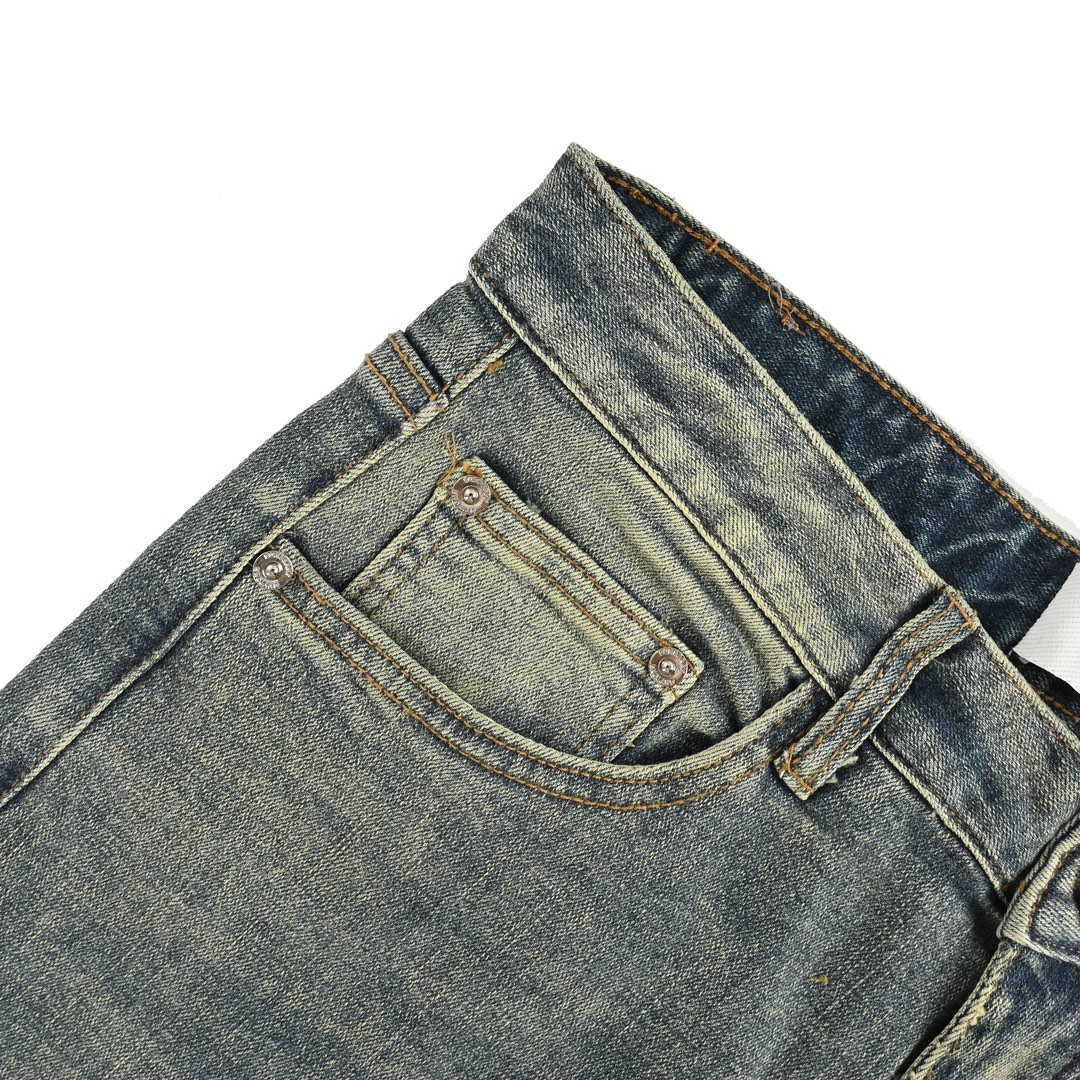 Burberry 24Fw jeans with wheat ears and horse embroidery on the back pockets