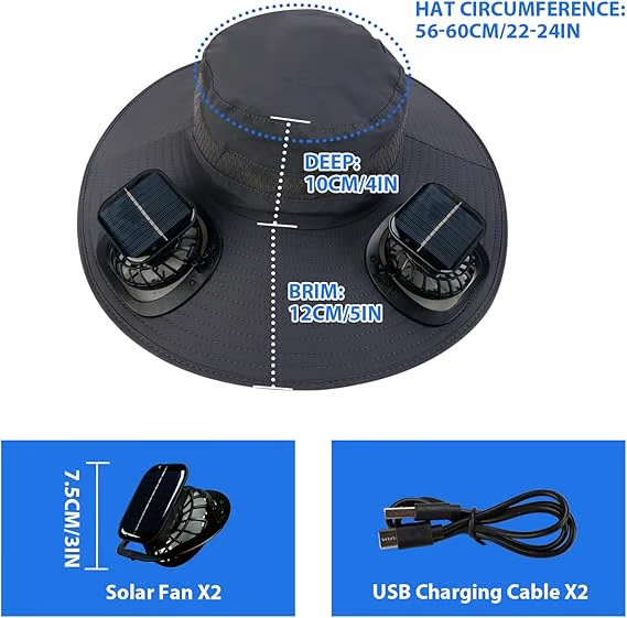 🔥Last Day Sale 50% OFF-⚡2025 New Ultralight Solar Fan Sun Hat – Lighter Than a Baseball!⚾(Only 11oz)