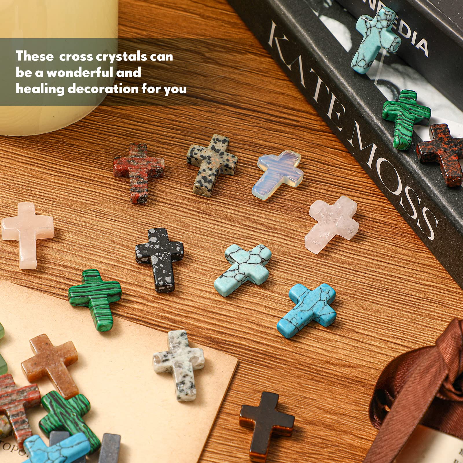 🔥ON SALE - 50% OFF🔥50 Pcs Mini Cross Crystal Stone(0.71 x 0.98 x 0.24 Inch)
