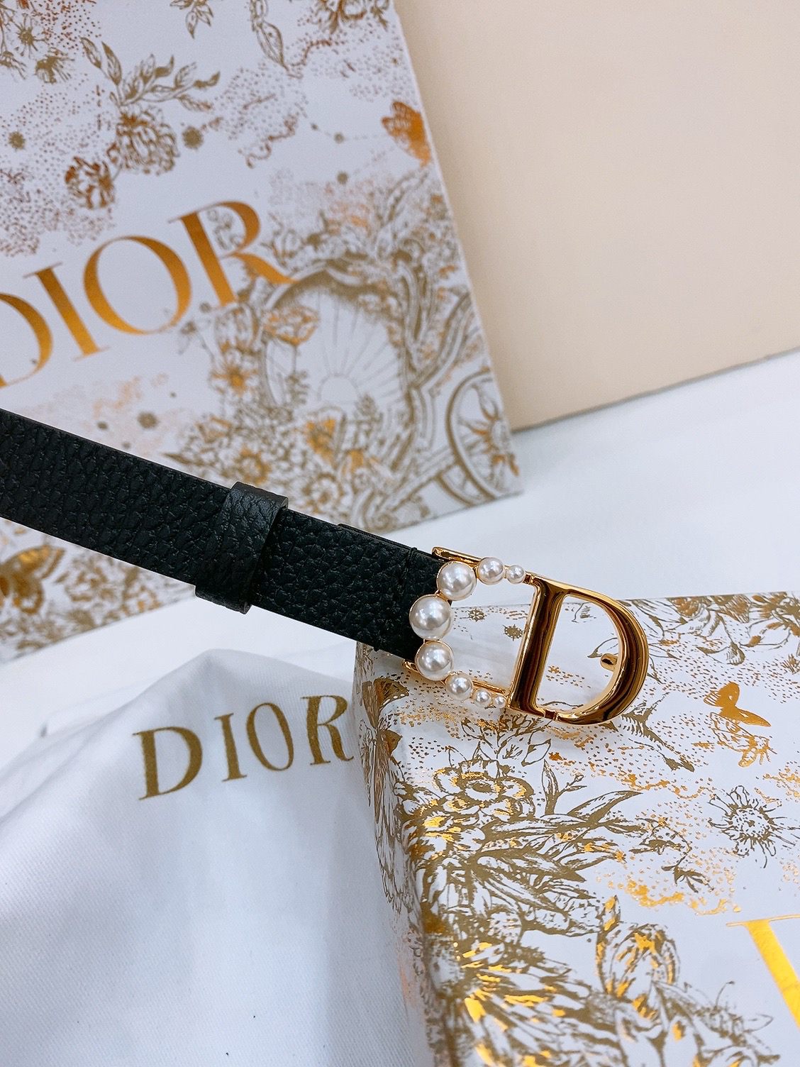 Dior Saddle Belt Cowhide Leather Belt 2.0CM Width