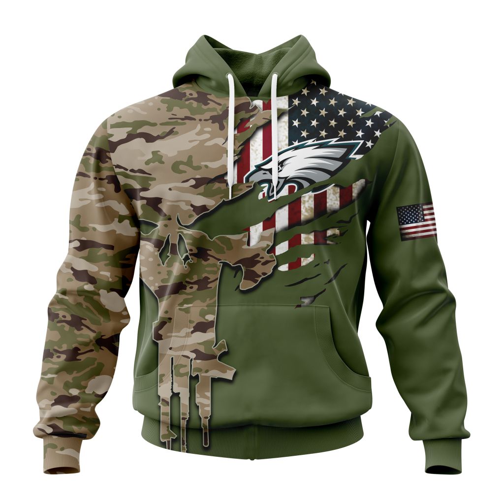PHILADELPHIA EAGLES 3D HOODIE VETERANS DAY