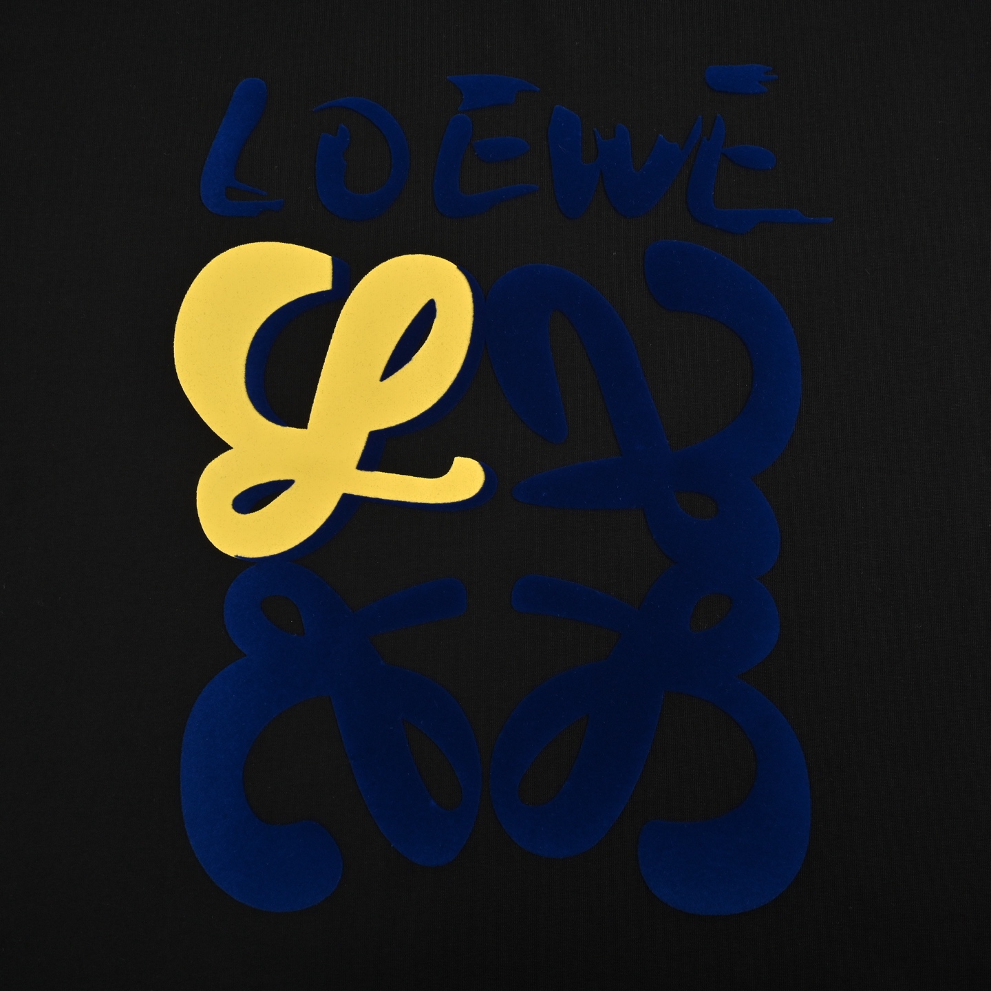 Loewe 25ss graffiti painted flocked print short sleeves