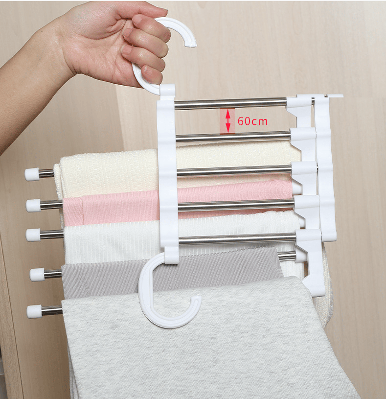 Multifunctional Stainless Steel Magic Pants Rack Multi-Layer Storage