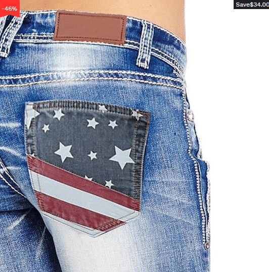 🎅Early Christmas Sale🎅American Flag elastic water wash boots-type jeans