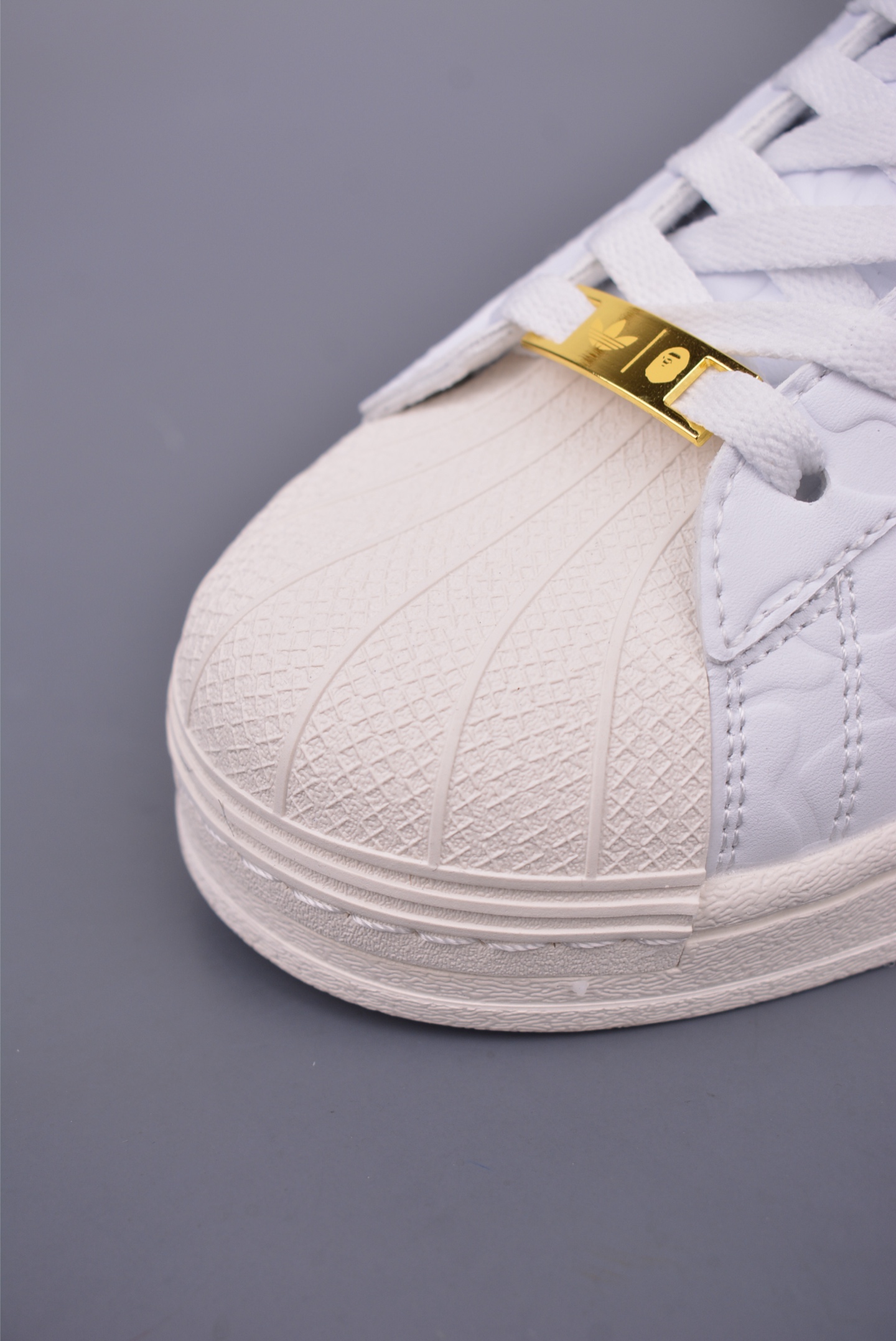 BAPE x Adidas Originals Superstar 80s Sneakers White, Black and Gold JR2701