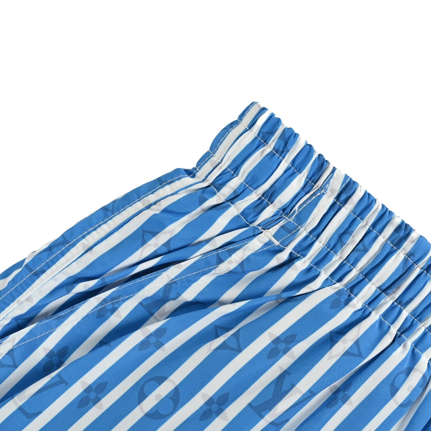 Louis Vuitton 25ss blue striped shorts with obscure monogram