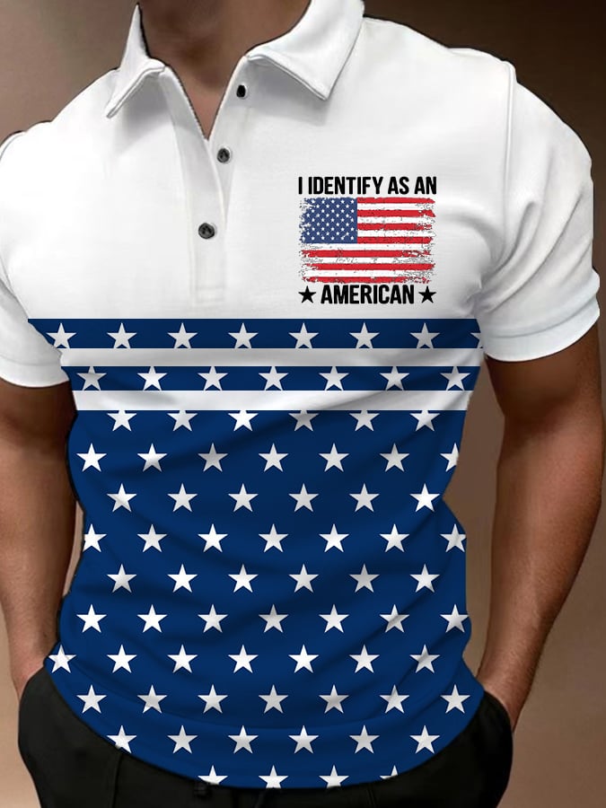 Men's I Identify As An American Printed POLO Shirt