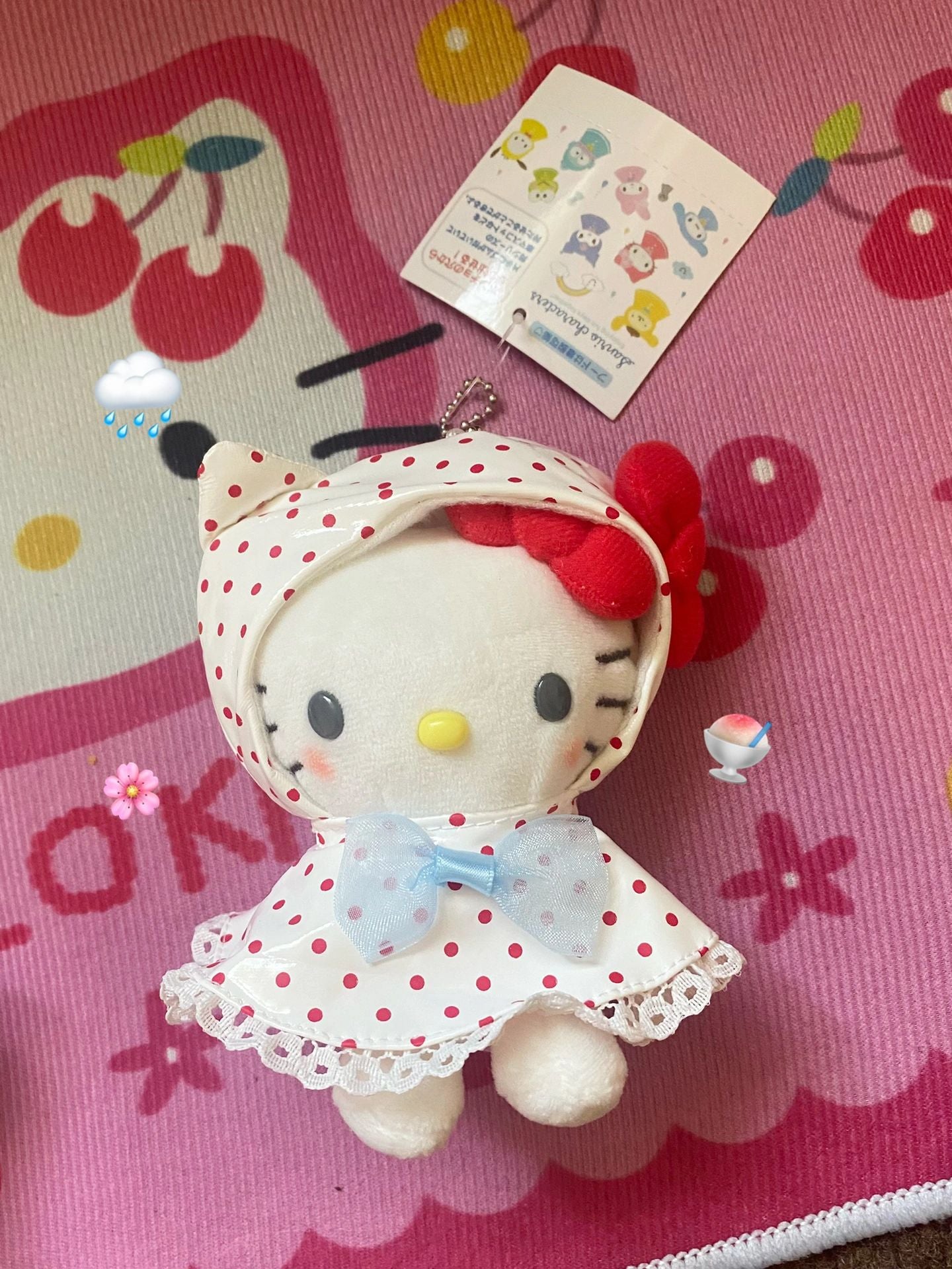 Hellokitty Rainwear Plush Keychain｜Cute Pendant Doll Keyring Accessories Pendant Toy Girls Gift