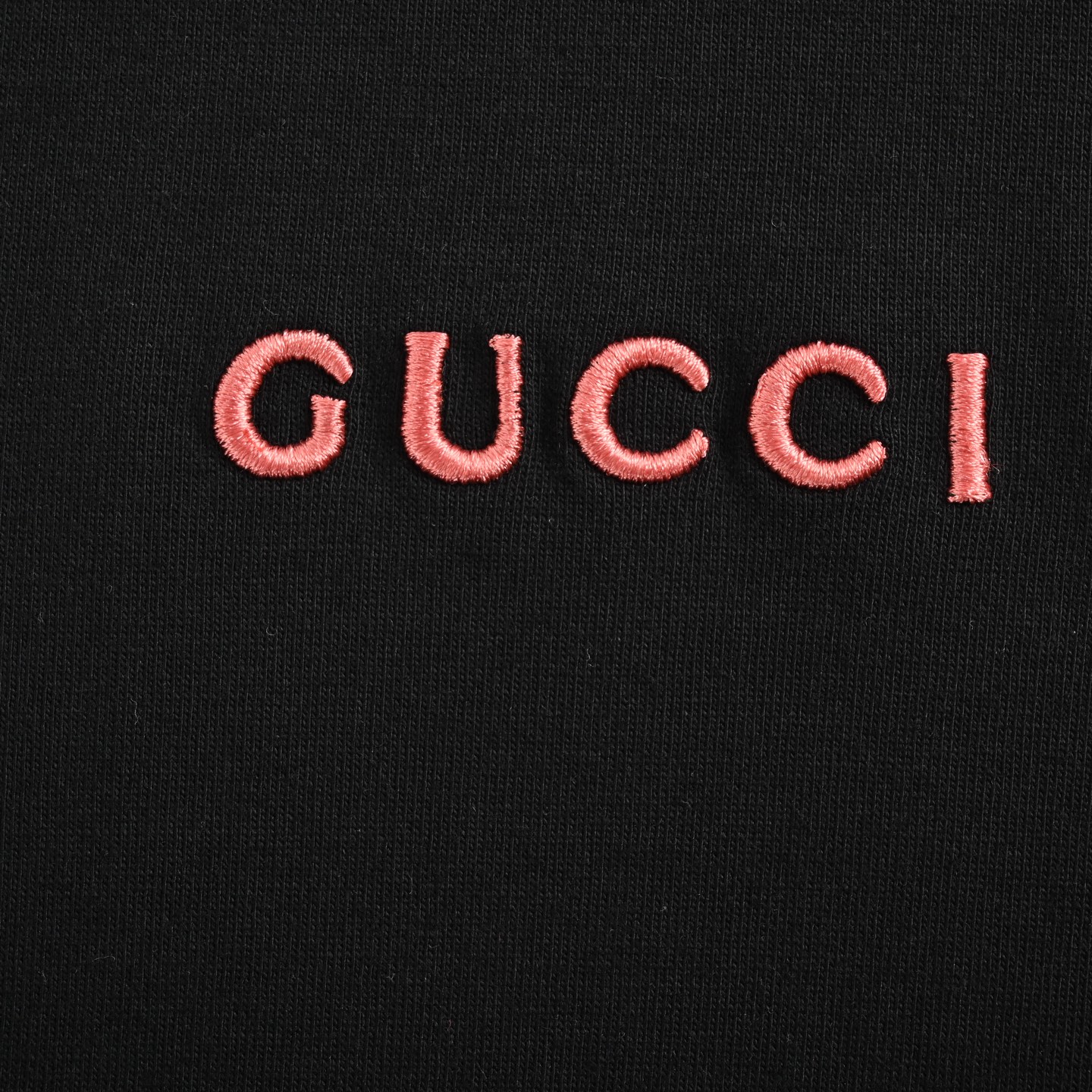 Gucci 25ss pink logo embroidered short sleeves