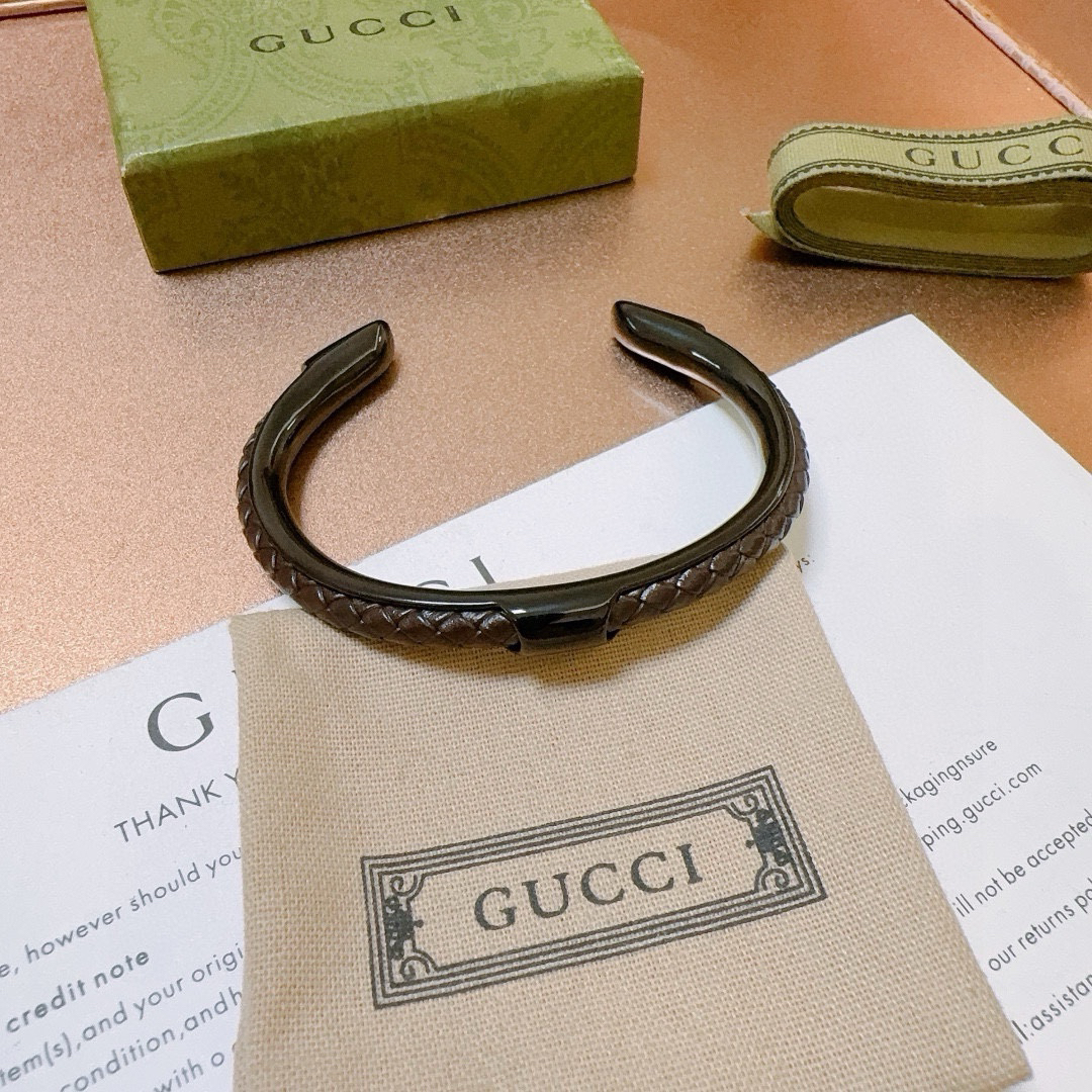 Gucci Braided Leather Bracelet
