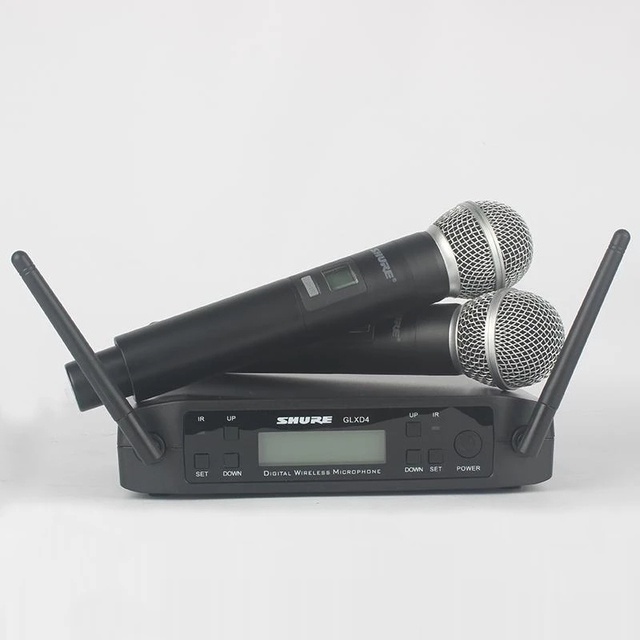 GLXD4 Wireless Microphone 2 Chs UHF 640~690MHz Professional Mic Handheld Lavalier Headworn Headset Shure Party Church Meeting