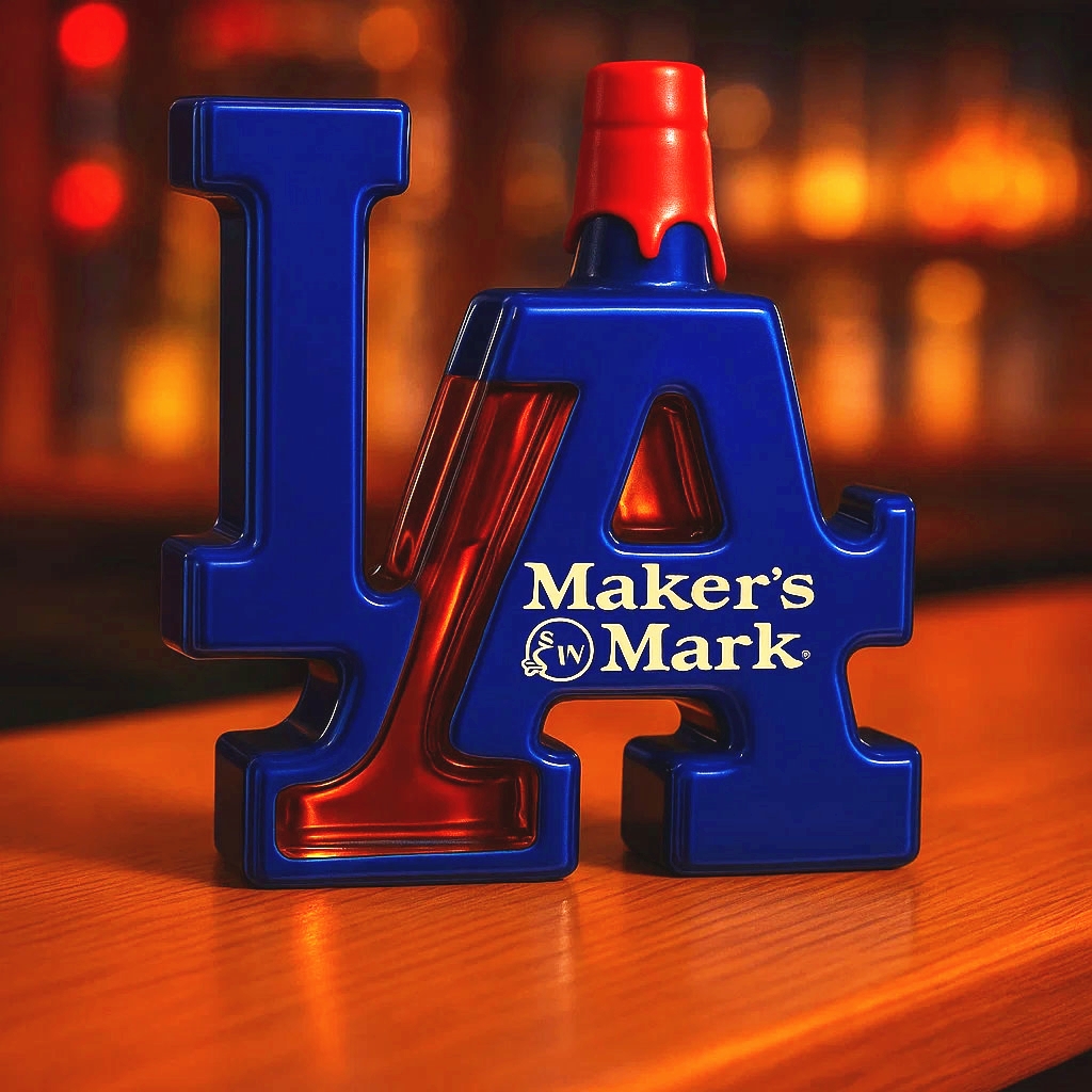 Los Angeles Dodgers Classic LA Logo Whisky Bottle