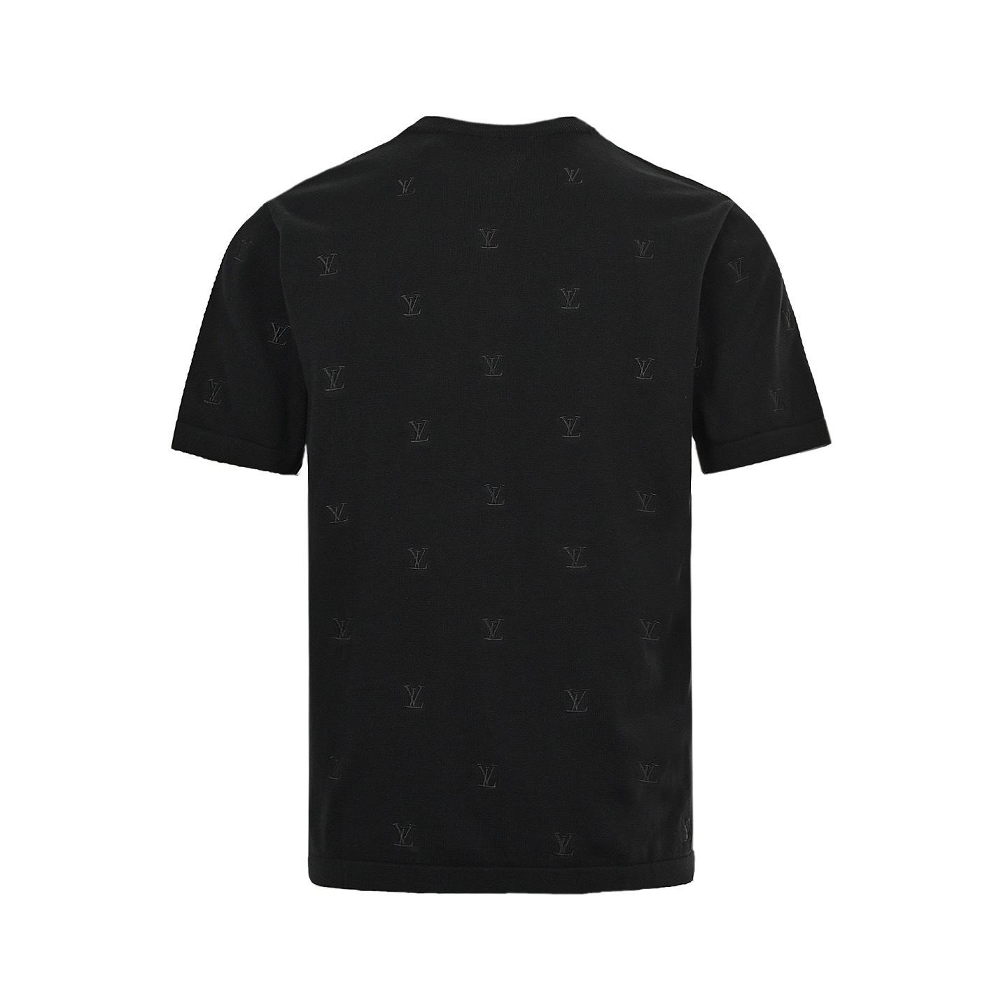 Louis Vuitton 25ss all-over small logo embroidered knitted short-sleeved shirt